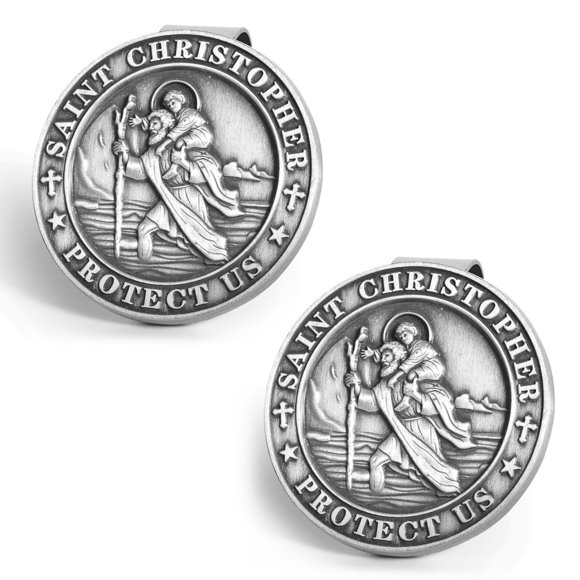 Clips para visera Qflrgon Medalla de San Cristóbal (Pack de 2)