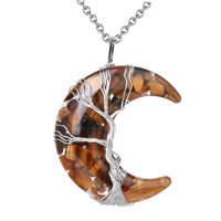 Magideal - De De La , De Alambre, R, Con Colgante , De Cristal, , F Ojo De Tigre