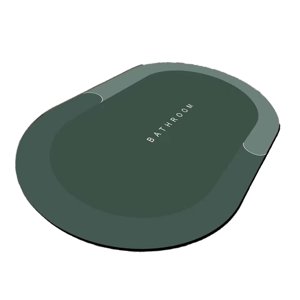 Bothyi - Alfombrilla De Baño Absorbente Balcón Alfombra Piso Alfombrillas De Ducha Oval Verde L