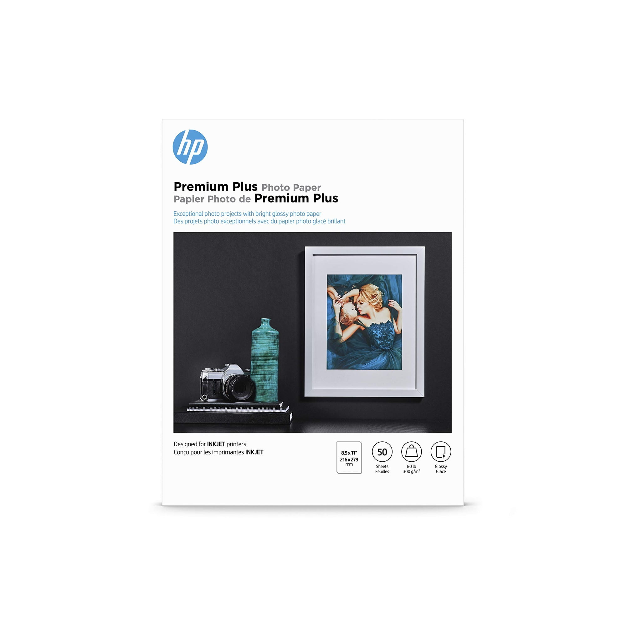Papel Fotográfico Hp Premium Plus Glossy, 8.5 X 11 Pulgadas, 50 Hojas