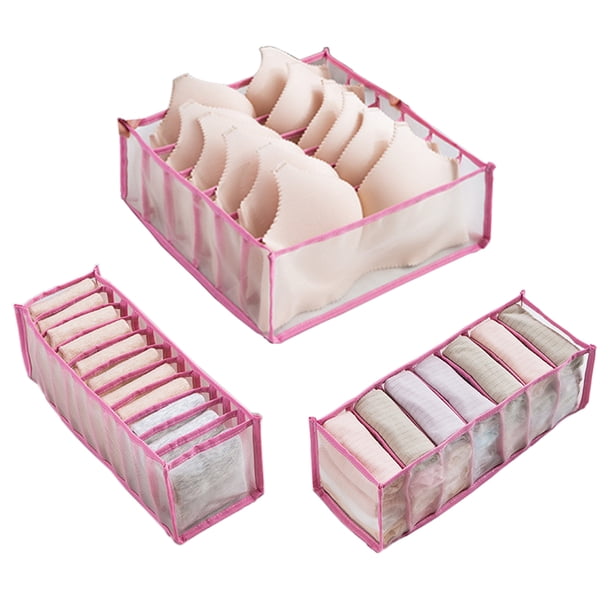 Organizador de ropa interior, juego de 3, plegable, con divisor de cajón y organizador de almacenamiento.