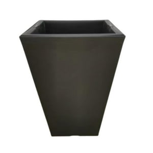Mobii - Macetero Grande Plastico Resistete Simil Piedra 70X35X35 Cm Negro