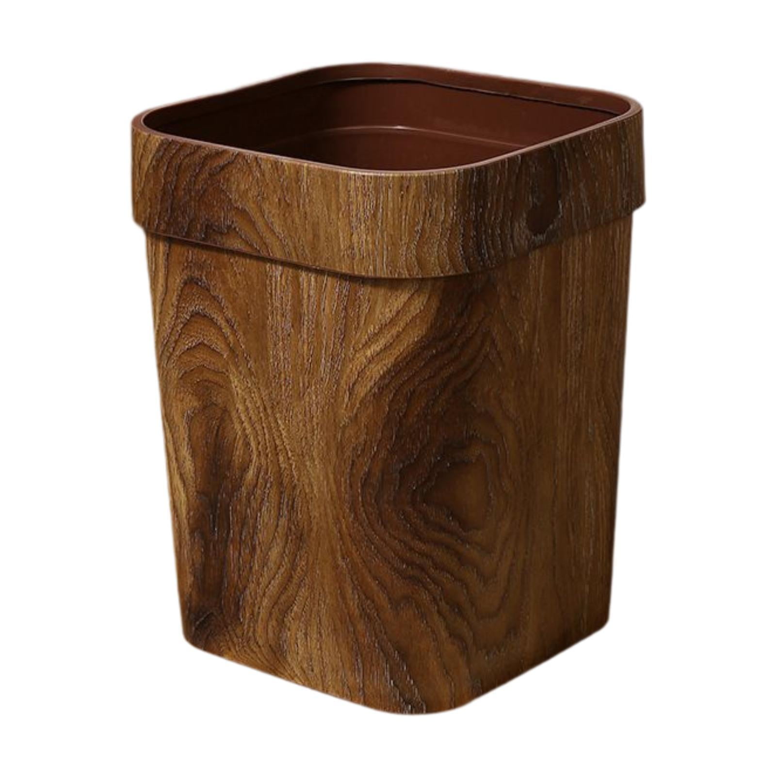 Bothyi - Cubo De Basura Grande Con Imitación De Madera, 16 L, Para Baño, Cocina, Oficina
