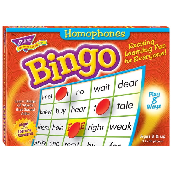 Juego de bingo Trend Enterprises homófonos de 2 a 36 jugadores de más de 8 años
