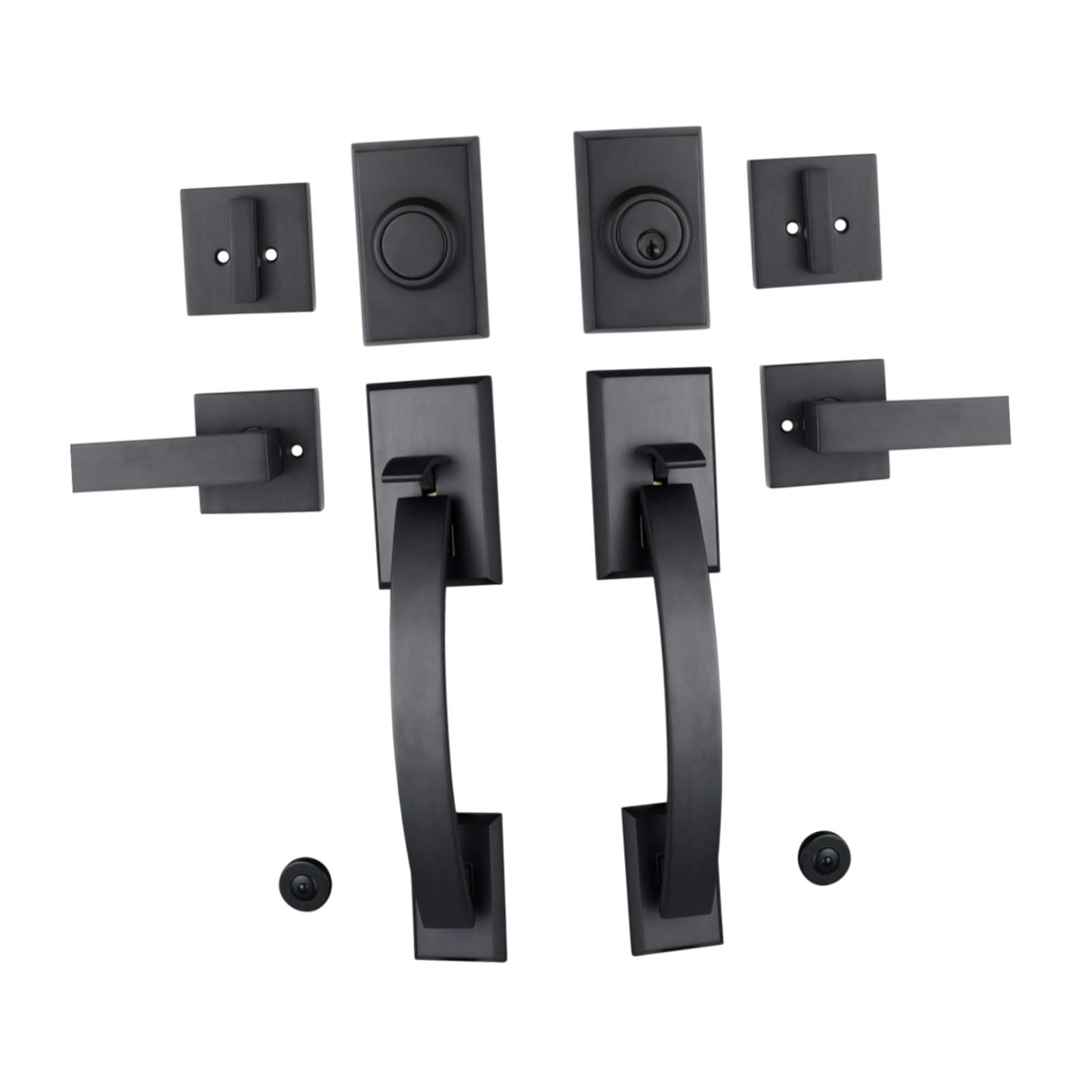 Bothyi - Juego De Cerradura Doble Para Puerta De Entrada Al Hogar, Fácil Instalación, Juego De Manijas Para Puerta De Entrada Al Hogar