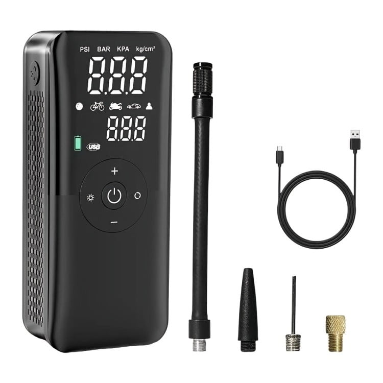 Genérico - Compresor Aire 150psi Auto Moto Bicicleta Power Bank 2600mah