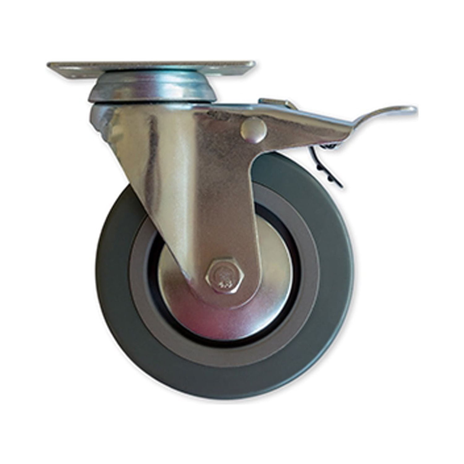 Rueda Pvc 100 Mm 80 Kg Con Freno Hbt Azul