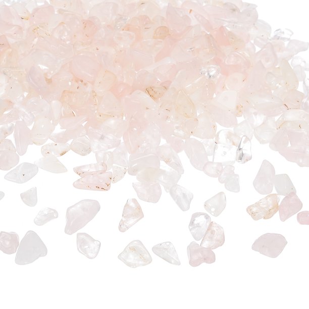 Uxcell Cuentas de Piedra Chip, 350Pcs Cristales de Piedras Preciosas Irregulares Cuentas Sueltas para Hacer Joyas DIY, Rosa Claro