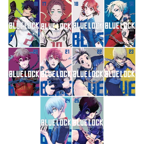 Set de colección de libros Blue Lock Serie Vols. 16-25 de Muneyuki Kaneshiro