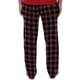thumbnail image 2 of Pantalón de pijama Fruit of the Loom, forro polar para hombre, negro y rojo a cuadros, 2 of 3
