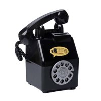 Magideal - Alcancía De Teléfono Retro, Tarro Para Ahorrar Dinero, Accesorios De Fotografía De Dibujos Animados, Caja De Ahorro De Dinero Para Teléfono Para Sala Negro