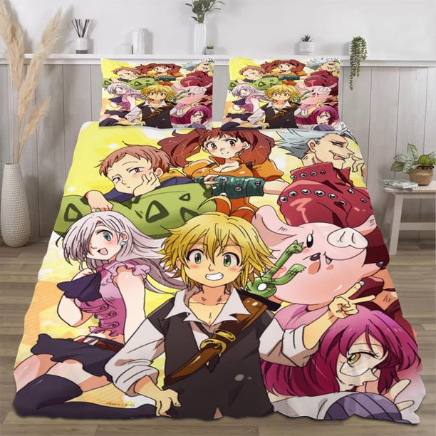 The Seven Deadly Sins Quilts for Queen Bed Bedspreads,Soft Bed Quilt Lightweight Bedspread,Quilted Coverlet