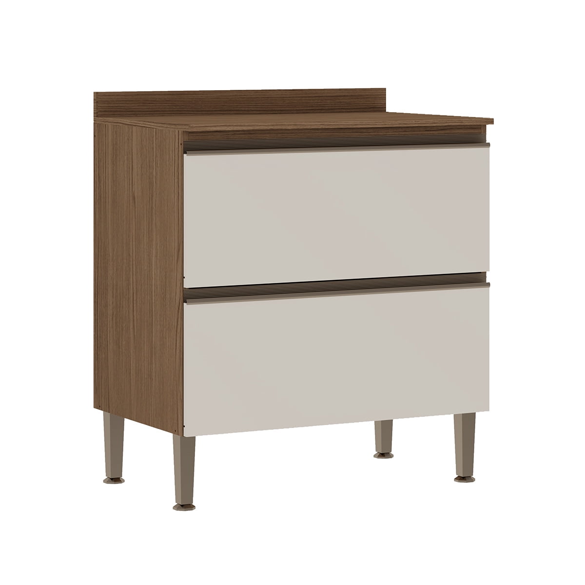 Df Home - Mueble Base 2 Puertas De Cocina Conecta Ebano Off White 1312m