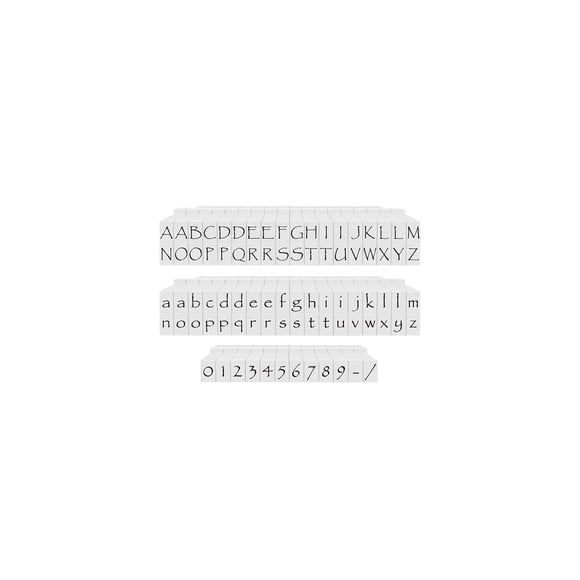 Sellos de goma Contact USA Papyrus alfabeto 84 piezas