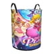 thumbnail image 2 of Princesa Peach Cesta de lavandería de gran capacidad redonda con asa, bolsa para ropa sucia plegable, almacenamiento para dormitorio, baño y lavadero 44x35 cm, 2 of 6