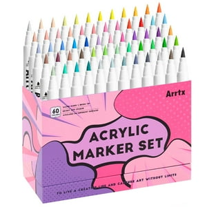 Arrtx Marcadores De Acrílico 60 Colores Punta Pincel