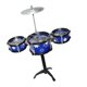 thumbnail image 5 of Mini Jazz Drum Percussion Instrumentos Set Juguete Musical -5 Tambores + Taburete Azul 3 Tambores Negro + Azul, 5 of 5