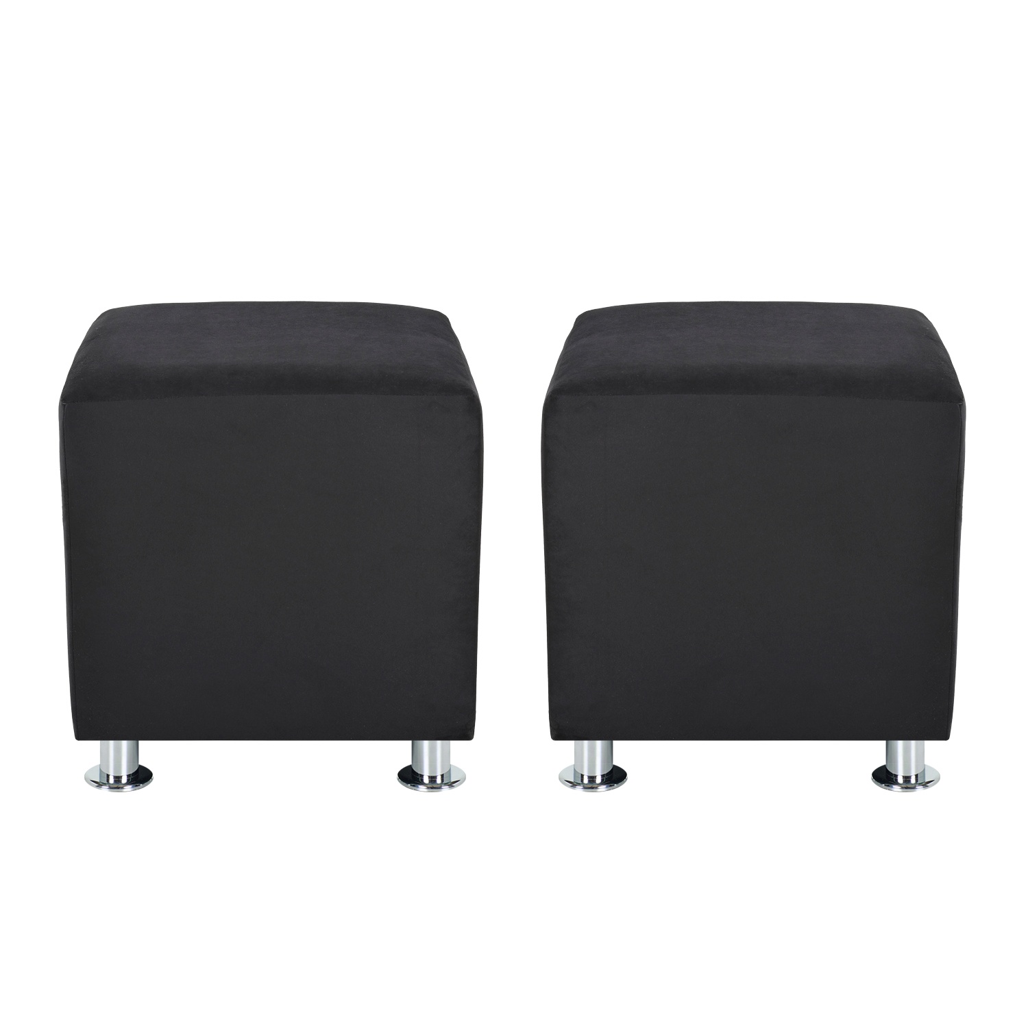 Bodevir - Set Pouf Cali 1C Felpa 12 Negro