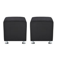 Bodevir - Set Pouf Cali 1C Felpa 12 Negro