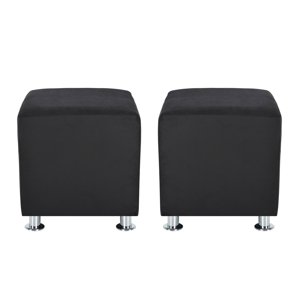 Bodevir - Set Pouf Cali 1C Felpa 12 Negro