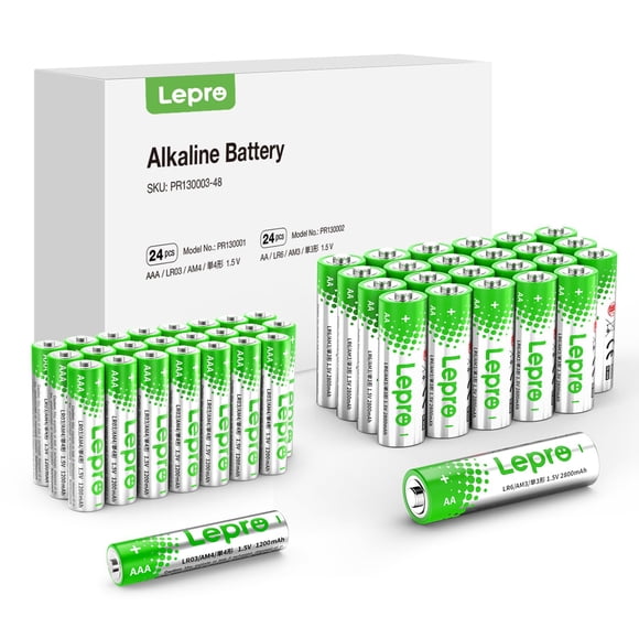 Baterías Lepro AA y AAA Pack Combo de 48 unidades