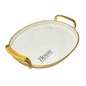 Oem - Bandeja Elegante Servir Con Dorado Decorativa Redonda