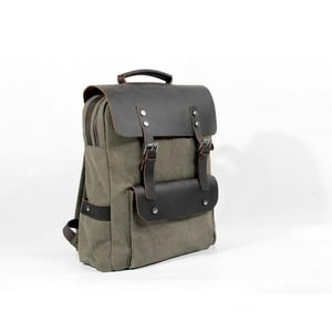 Santini - Mochila Vintage Yute + Cuero