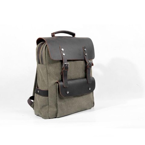 Santini - Mochila Vintage Yute + Cuero