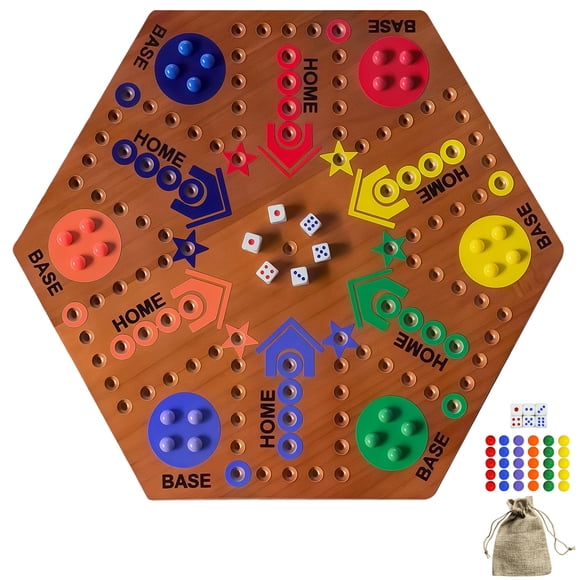 Juego de mesa de canicas de doble cara de madera de 15" googgoing