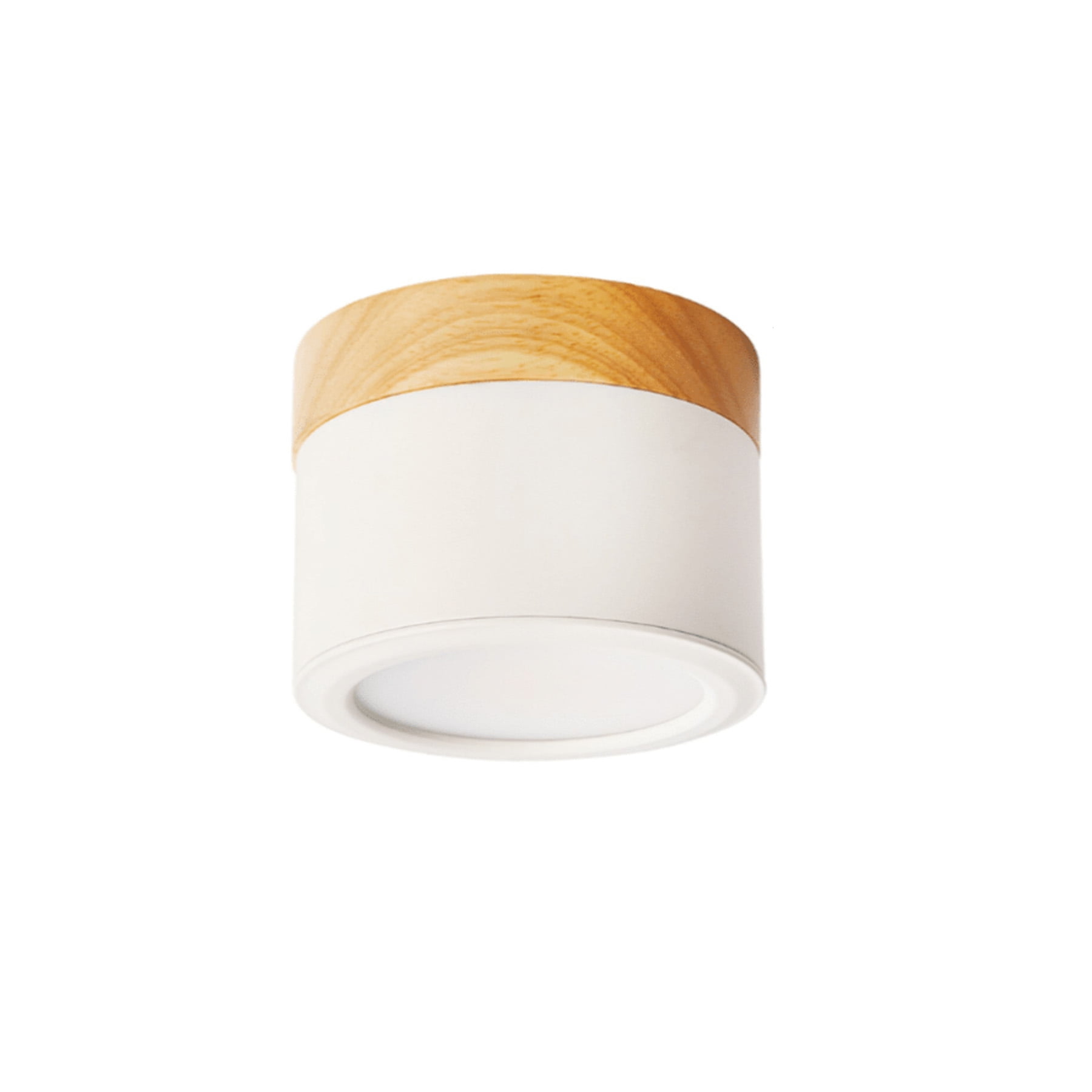 Konnergie - Aplique Decorativo Sobrepuesto Blanco Y Madera 6w Luz Fría