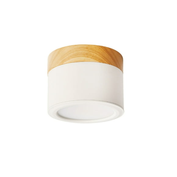 Aplique Decorativo Sobrepuesto Blanco y Madera 6W Luz Fría