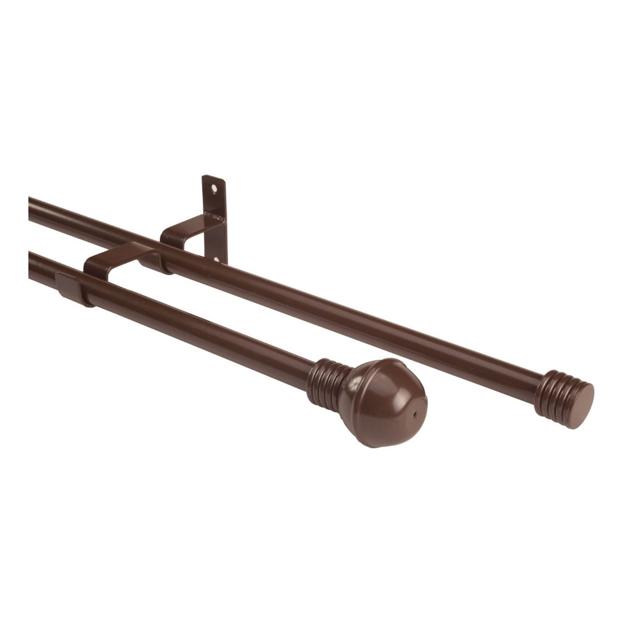 Metalhsa - Set Doble De Barras Para Cortina 2,00 Mt Fijo De Metal Diámetro 19/19 Mm Terminal Borla Color Champagne