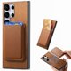 thumbnail image 4 of Funda de Cuero Magnética con Tarjetero para Samsung Galaxy S24 Ultra Cubierta Delgada Marrón, 4 of 5