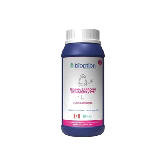 Quita Sarro Gel Bioption 1 Litro - Especial Urinarios y WC - Elimina Ácido Úrico