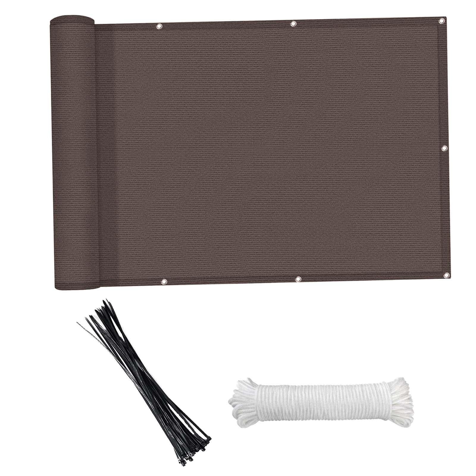 Ioensy - La Cubierta De Hdpe Para Balcón Incluye 24 Bridas Para Cables De 90 X 300 Cm Para Porche, Terraza Al Aire Libre, Café