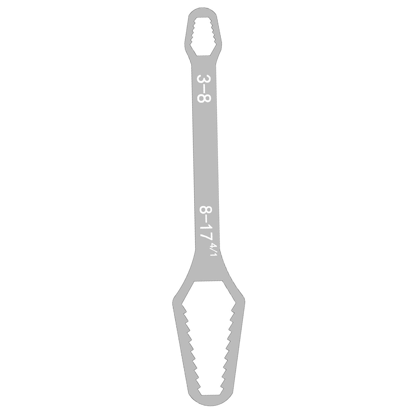 Ioensy - Llave De Doble Cabeza Herramientas Manuales Versátiles Para Mantenimiento Automotriz Llave De 3-17 Mm Plata