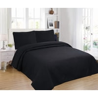 Genérico - Cubrecama Quilt Verano King Color Negro