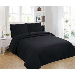 Genérico - Cubrecama Quilt Verano 2 Plazas Color Negro