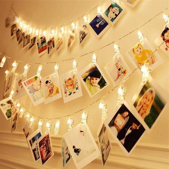 Cadena de luces LED con forma de hada con clip para fotos de Dopheur