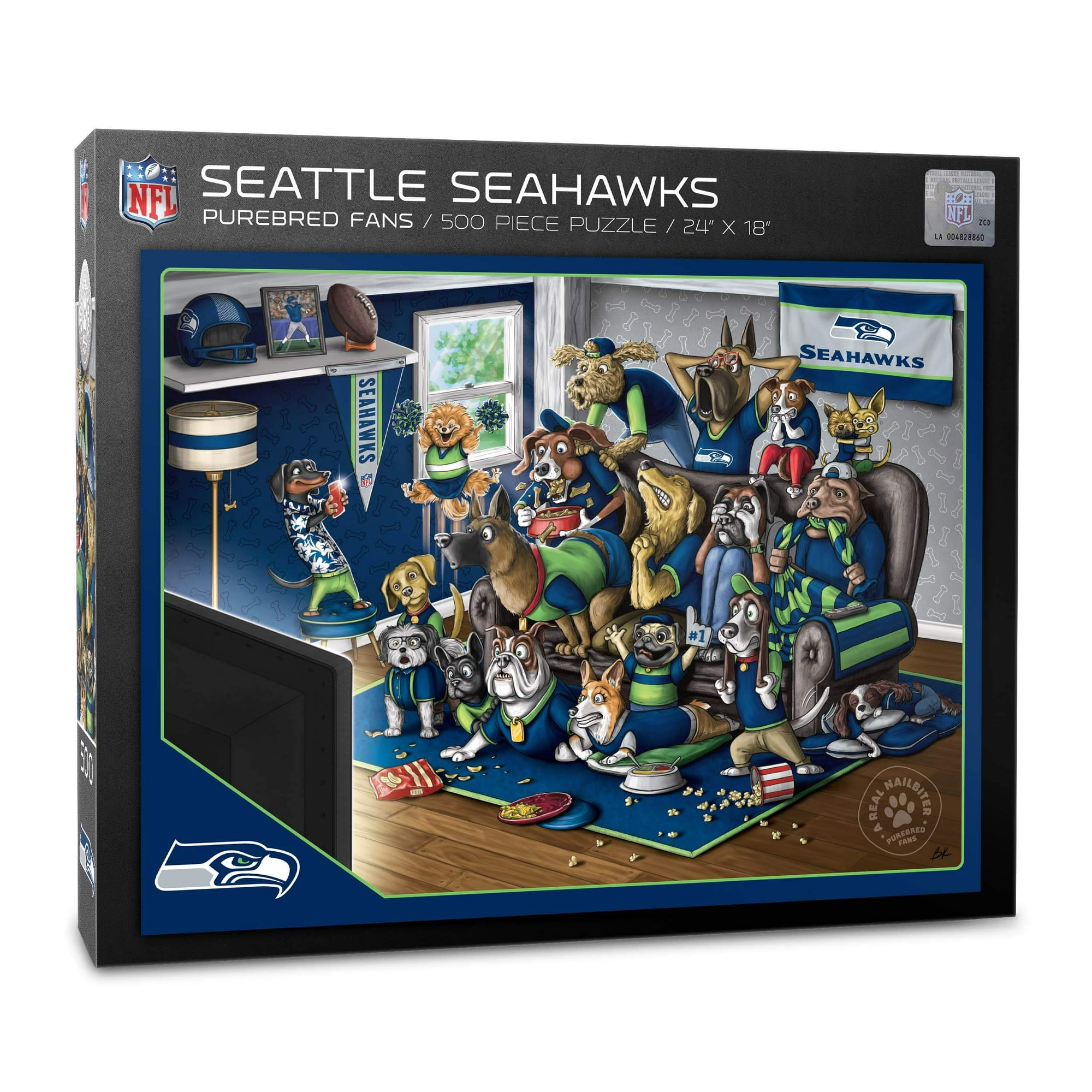 Puzzle Youthefan Nfl Seattle Seahawks Purebred Fans, 500 Unidades