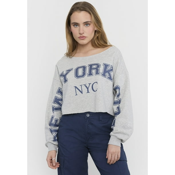 Polerón Mujer Escotado Gris Melange Corona