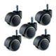 thumbnail image 1 of Ruedas de repuesto para sillas de oficina con silicona 5 unidades negro, 1 of 6