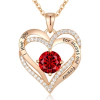 Heshpaws - Collar Colgante De Amor De Amor Con Piedra De Nacimiento Zirconia, Regalo De Joyería De Las Mujeres Para La Navidad, Cumpleaños, Aniversario