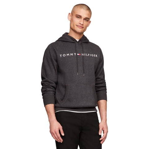 Sudadera Con Capucha Tommy Hilfiger Logo Para Hombre, Color Gris, Talla L