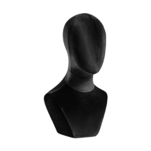 Ioensy - Cabeza De Maniquí De Busto, Estable, De Terciopelo, Para Collares, Gorra De Centro Comercial, Color Negro