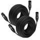 thumbnail image 1 of Cables XLR MIKIZ de 15 m, 2 paquetes de cables de micrófono balanceados de primera calidad, 1 of 7
