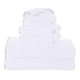 thumbnail image 1 of Juego de toallas TENSTARS de 6 piezas con dobladillo de seda de lujo, color blanco, 1 of 7