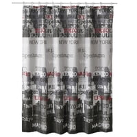 Mallorca - Cortina Para Baño Diseño Capitals Con Forro 2 Piezas