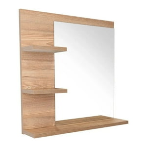 Fmfurniture - Botiquin 50X50X11,5 Cm Con Espejo Café Claro