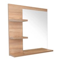 Fmfurniture - Botiquin 50X50X11,5 Cm Con Espejo Café Claro